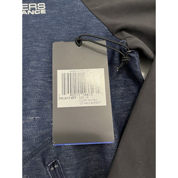 NWT Skechers GO WALK Womens Bomber Jacket XS Navy Blue Black Full Zip DWJA13 - Picture 5 of 9